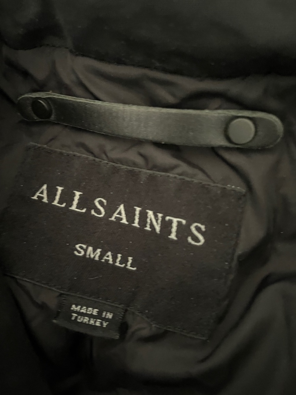 Price Drop 🔷 All Saints Small Estra Black Puffer Hooded Coat - Picture 4 of 15
